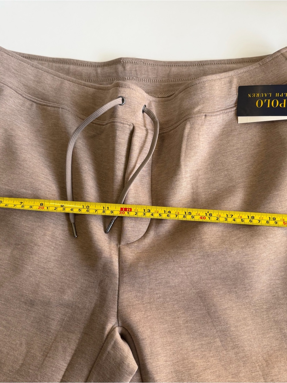 Ralph Lauren Tan Heather Drawstring Joggers with Polo Logo - Picture 7 of 9